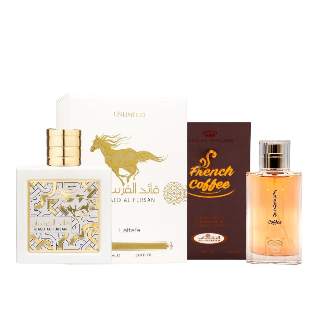 Qaed Al Fursan and French coffee perfume.