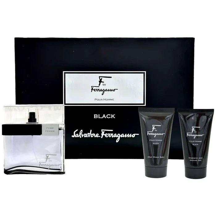 F Black by Salvatore Ferragamo for men 3 pcs gift set