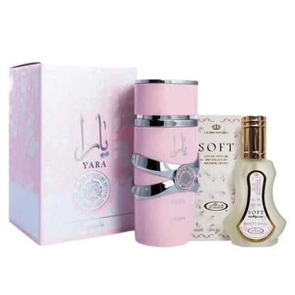 Pack of Yara and soft perfume
