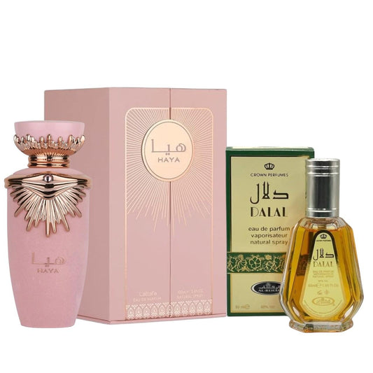 Pack of Haya Eau de Parfum Spray and Dalal perfume