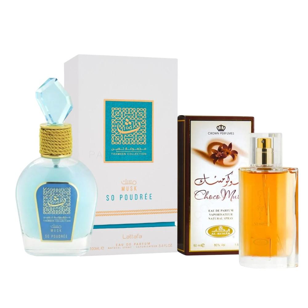 Lattafa Musk So Poudree Thameen Collection Eau de Parfum Spray & Choco Musk Perfume Set
